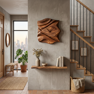 Contemporary Wooden Wall Clock For Bedroom Accent