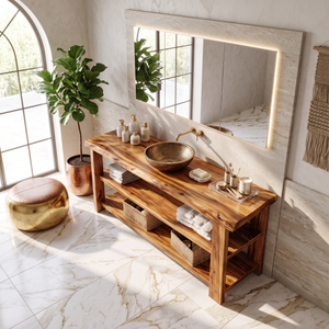 Farmhouse Vanity With Storage For Bathroom Decor Ideas