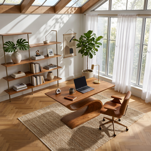 Contemporary Executive Desk For Open Workspace Interior Space