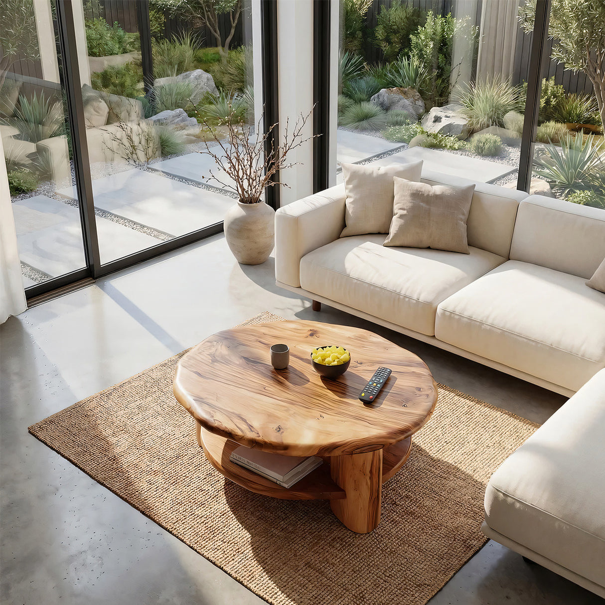 Mid Century Live Edge Low Table For Living Room Furniture Design