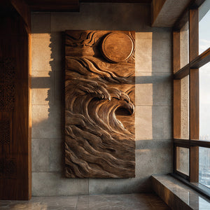 Organic Sculptural Wave Wooden Wall Art For Wall Decor