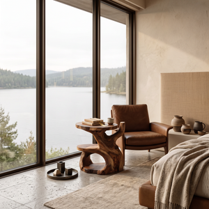 Elegant Side Table With Shelf Layered For Living Room