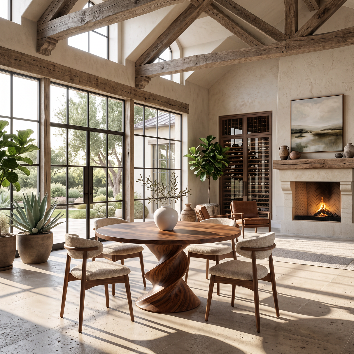 Modern Round Dining Table For Open Concept Dining Room