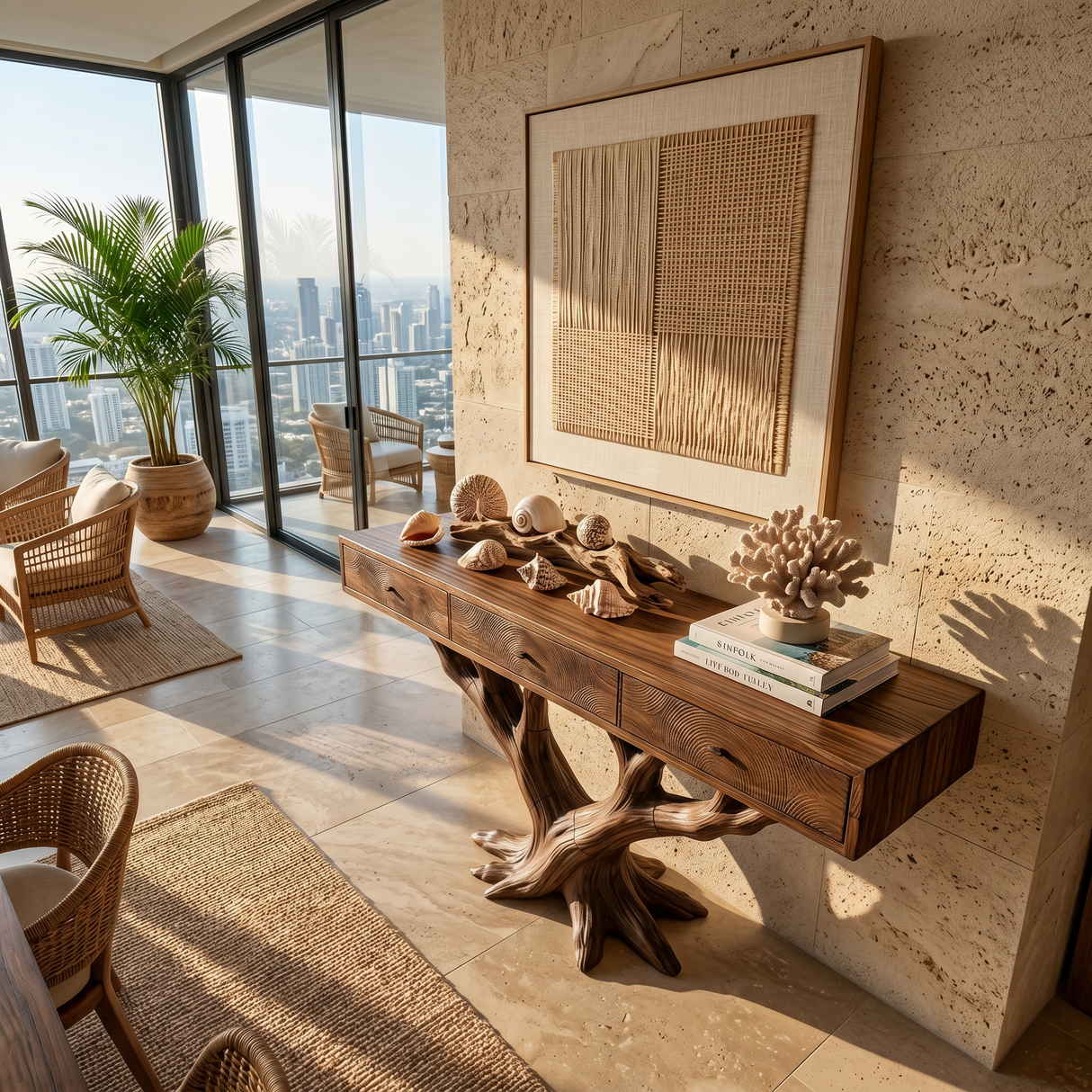 Luxury Branch Base Console Table Designer Residence