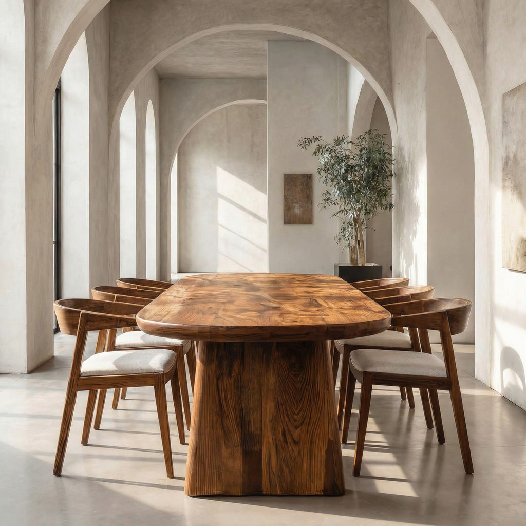 Modern Minimal Dining Table With Sculptural Craftsmanship For Dining Room