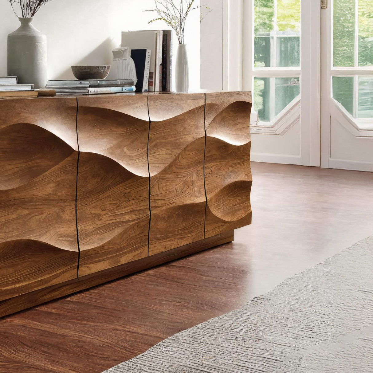 Modern Wave Sideboard For Dining Or Living Room