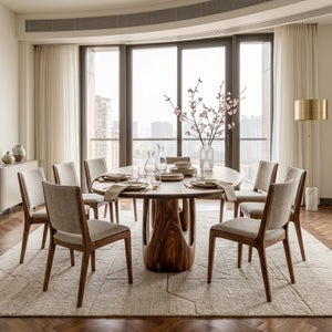 Organic Dining Table With W-shape Base For Dining Room