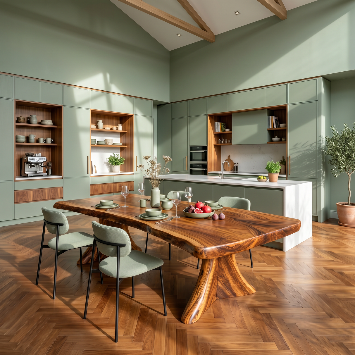 Scandinavian Natural Edge Dining Table For Casual Dining Space