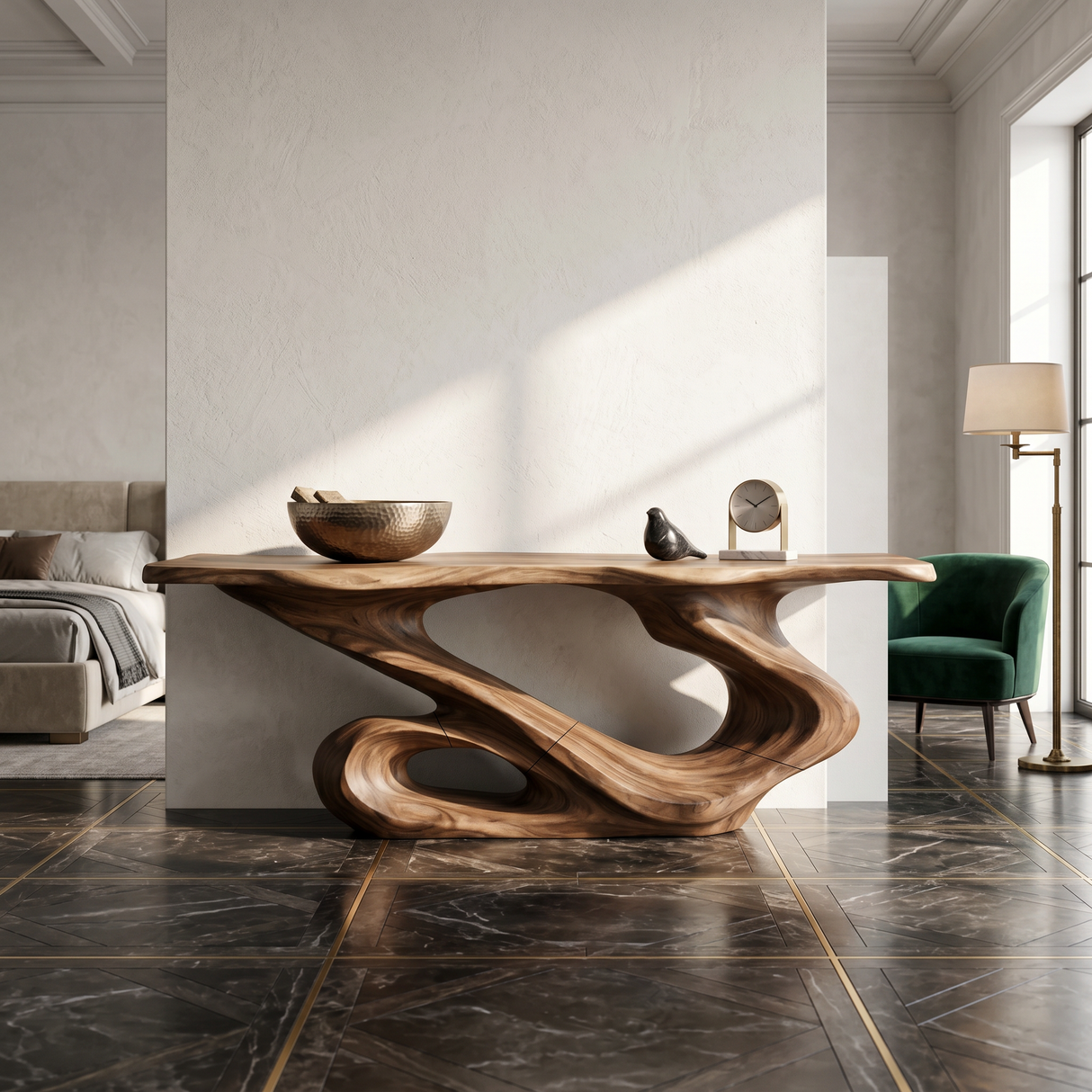 Rustic Live Edge Console Table Modern Residence