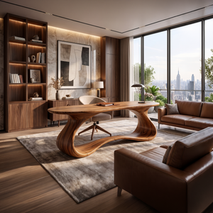Rustic Sculptural Work Desk Living Room Studio