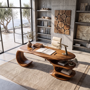 Artistic Rounded Corner Desk Living Room Office