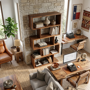 Modern Bookshelf Open Storage Display For Living Room