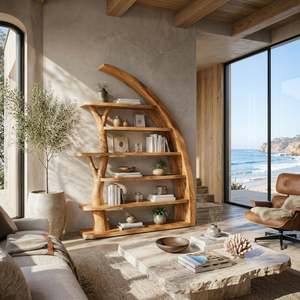 Modern Asymmetrical Tree Bookshelf Open For Contemporary Interior