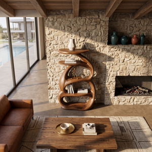 Organic Curved Bookcase For Modern Home