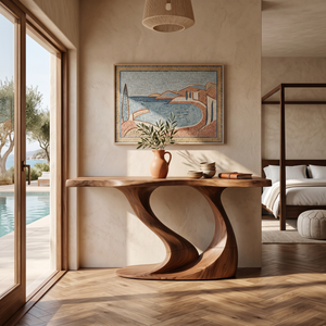 Contemporary Wave Base Console Table Luxury Hallway