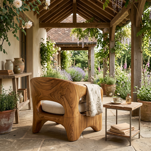 Modern Organic Wooden Chair Designer Reception Area