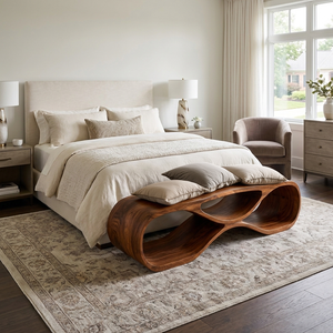 Wooden Bench Organic Sculptural Design For Home