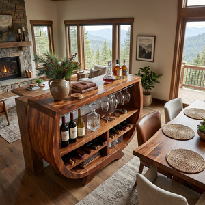 Contemporary Wine Cabinet With Wine Rack For Dining Area