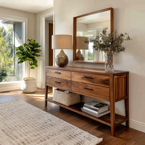 Modern Wood Console Table With Storage For Hallway Styling