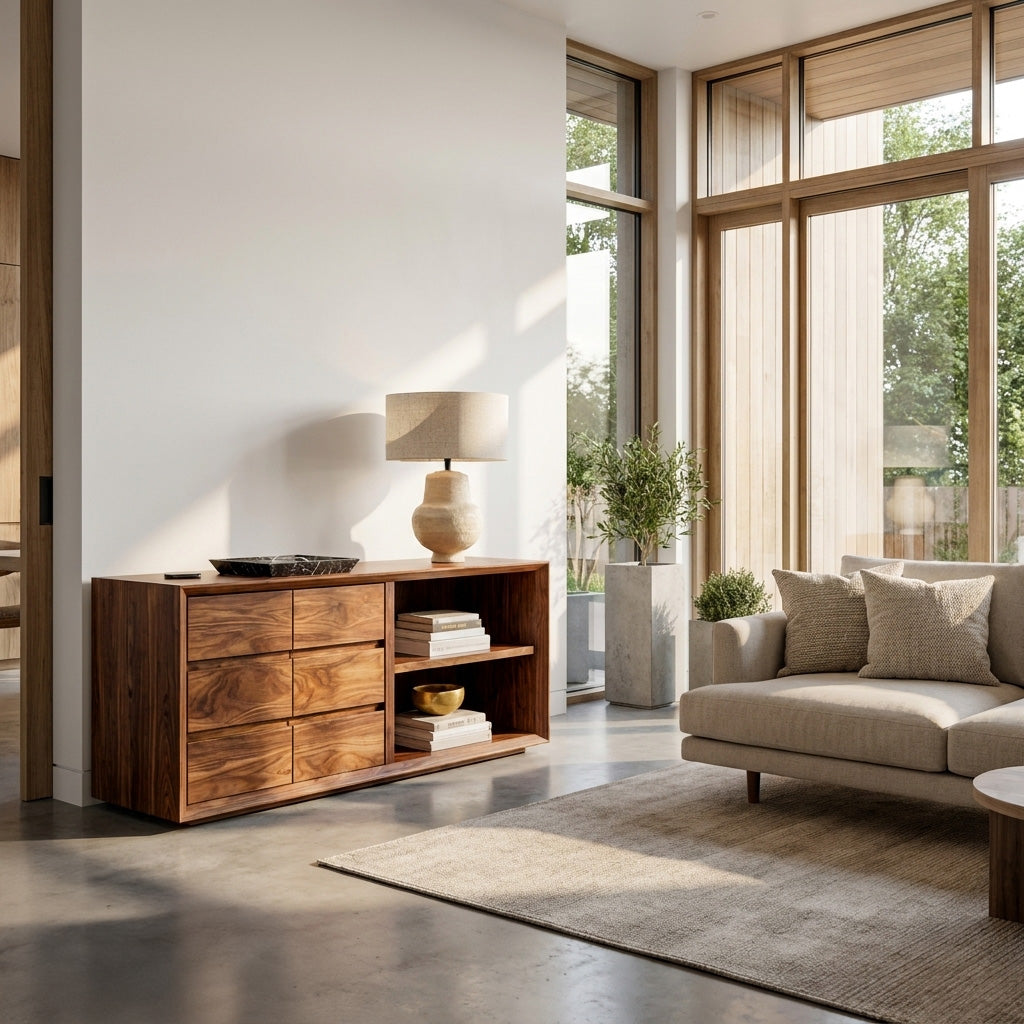 Wooden Console Table With Shelf And Drawer For Modern Home