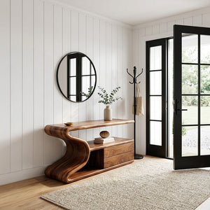 Modern Wooden Console Table With Storage For Statement Living Space