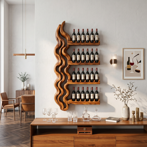 Japandi Wine Storage Rack For Dining Room