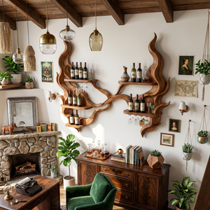 Handcrafted Organic Modern Wine Display Rack For Restaurant