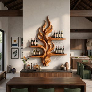 Handcrafted Organic Modern Wine Holder For Home Bar