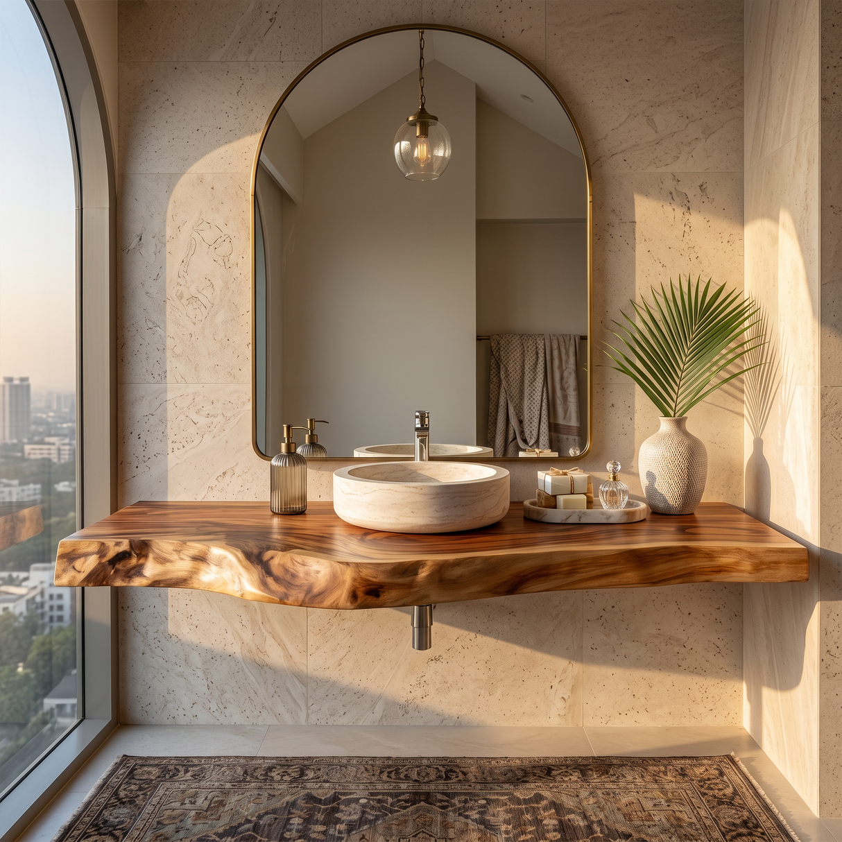 Modern Live Edge Bathroom Vanity Urban Penthouse