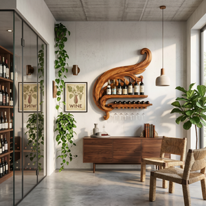 Farmhouse Wine Bottle Holder For Kitchen