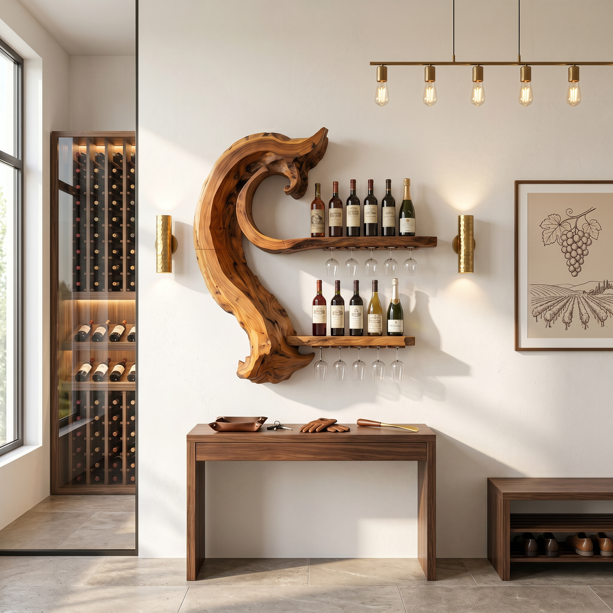 Rustic Wine Storage Rack For Home Bar