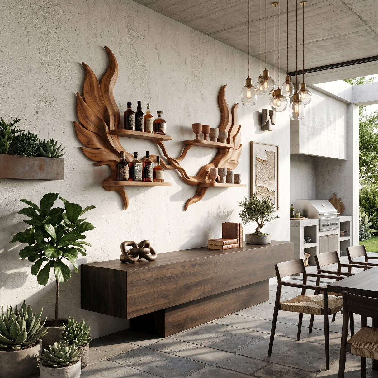 Handcrafted Luxury Wall Wine Rack For Wine Lounge