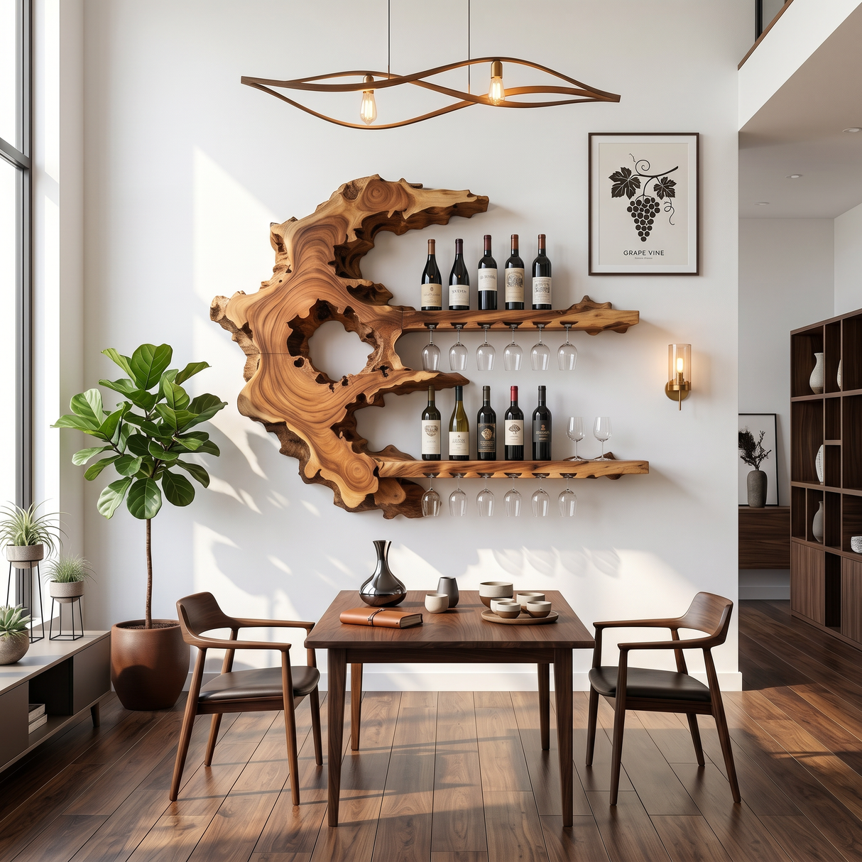 Handcrafted Rustic Wall Wine Rack For Wine Cellar