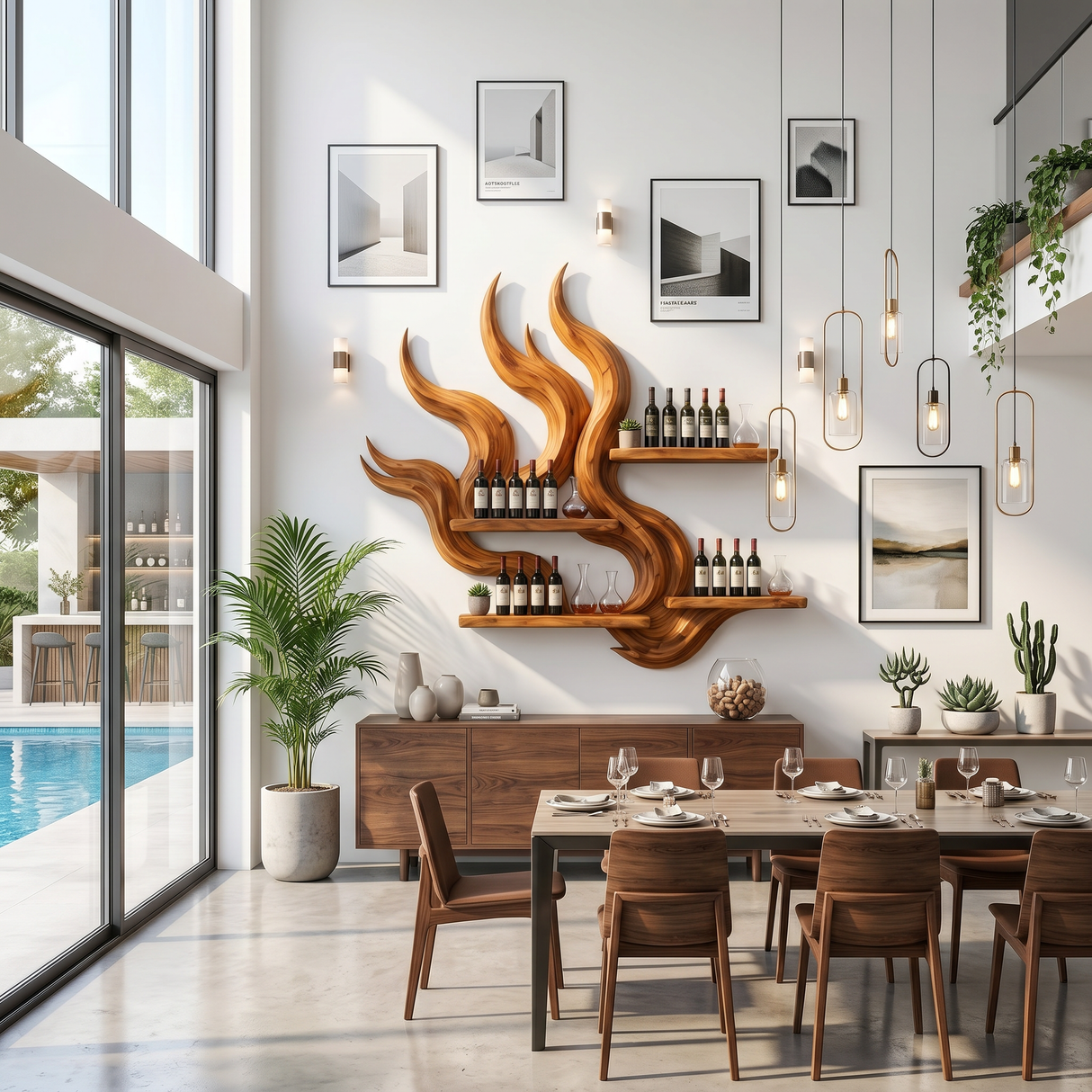 Scandinavian Wine Glass Holder For Home Bar