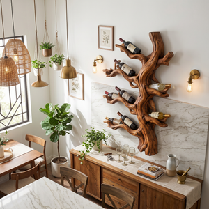Handcrafted Farmhouse Wall Wine Rack For Dining Room