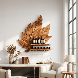Handcrafted Industrial Wine Display Rack For Dining Room