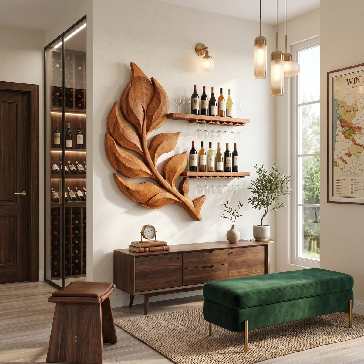Rustic Wine Bottle Holder For Dining Room