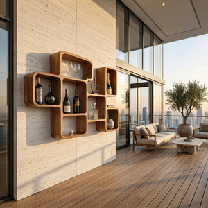 Organic Modern Wall Wine Rack For Dining Room