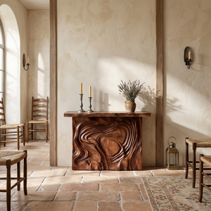 Scandinavian Organic Edge Accent Table For Entry Hall Interior