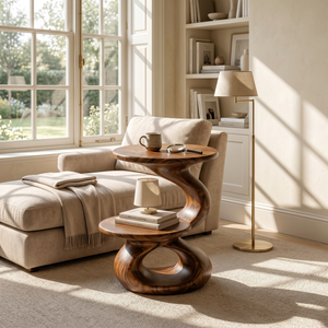Minimalist Open Shelf Side Table Coastal Villa