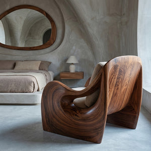 Elegant Natural Wood Chair For Modern Living Room