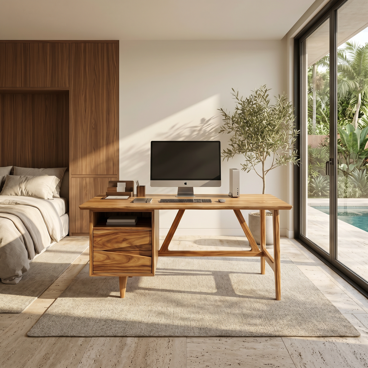 Luxury Live Edge Executive Desk Coastal Workspace