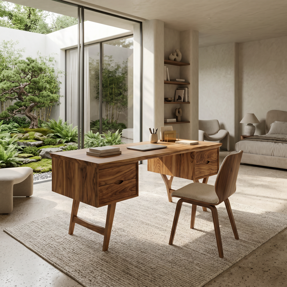 Mid Century Executive Desk Modern Workspace