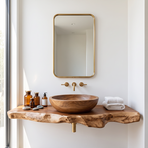 Rustic Wood Wash Basin For Cozy Bathroom Vanity Decor