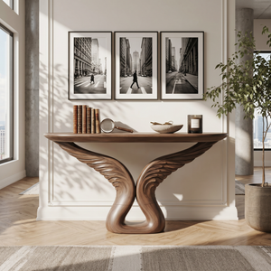 Organic Arch Base Console Table Contemporary Hallway