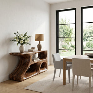 Organic Natural Wood Console Table For Statement Home