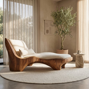 Modern Chaise Lounge With Curved Base For Living Room
