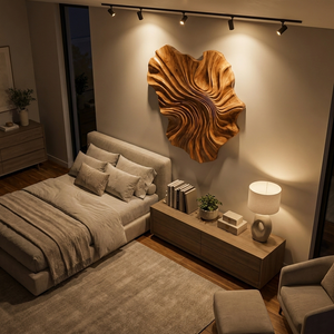 Modern Wooden Wave Wall Art For Statement Living Room Decor