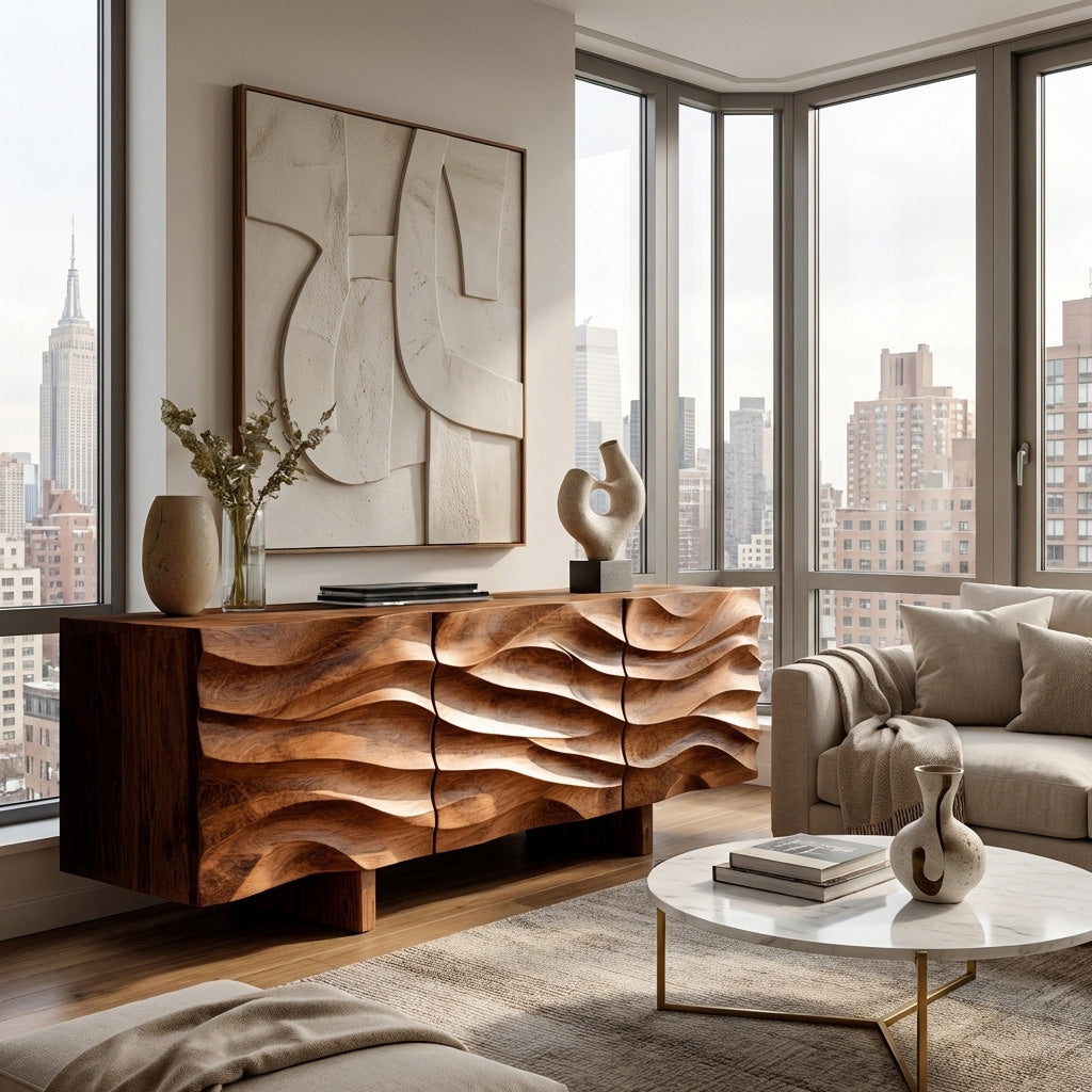 Organic Modern Wood Sideboard For Living Room