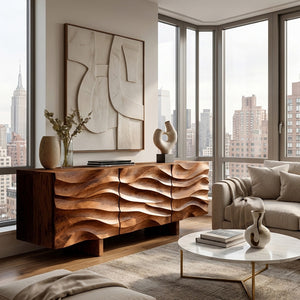 Organic Modern Wood Sideboard For Living Room